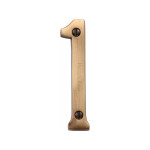 M Marcus Heritage Brass Numeral 1 - Face Fix 76mm Slimline font